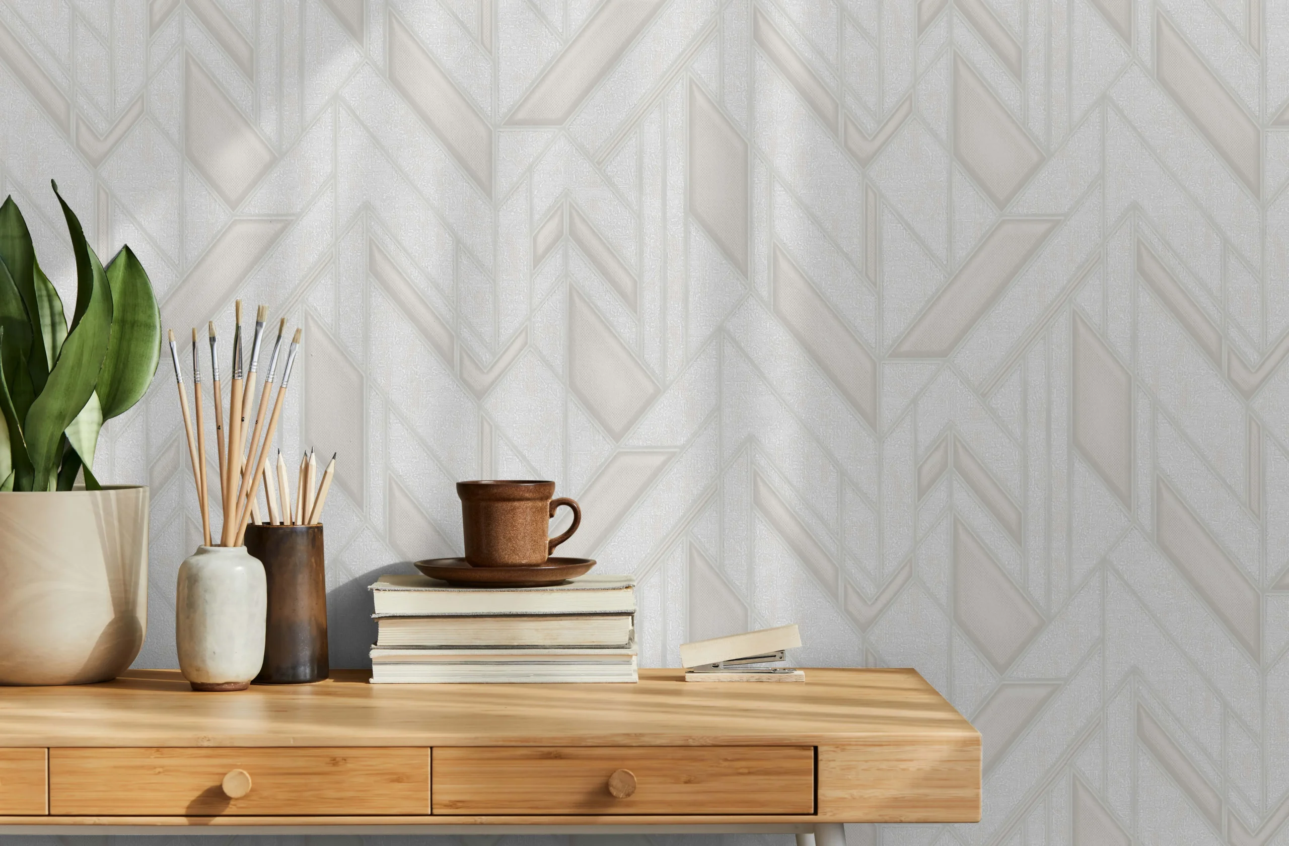 White Embossed Wallpaper – Glittering Calm (24113-1)